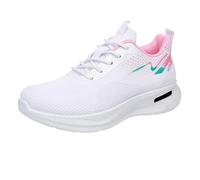 Scarpe da ginnastica da donna in rete traspirante, vestibilità larga, casual, per camminare, corsa, antiscivolo, atletica, fitness, alla moda, supporto per arco plantare, palestra, sport, jogging