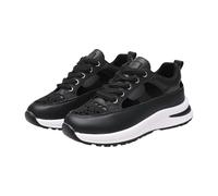 Scarpe da ginnastica da donna in stile bohémien, con lacci, casual, con plateau, traspiranti, ritagliate, per passeggiate al parco e viaggi, Nero , 37 EU