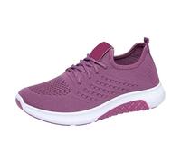 Scarpe da ginnastica da donna in tessuto, leggere, scarpe da corsa, in rete, comode, antiscivolo, per attività all'aperto, per il fitness, traspiranti, da trekking, da tennis, Lilla, 39