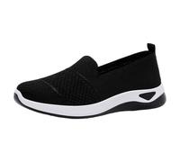 Scarpe da ginnastica da donna in tinta unita, con memory foam, leggere, in rete traspirante, comode, con supporto per arco plantare, scarpe da tennis ammortizzanti e durevoli, per tutti i giorni, Nero