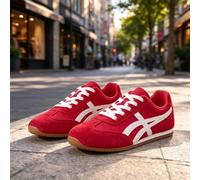 Scarpe da ginnastica da donna, in vera pelle, stile retrò, con suola in gomma, classiche, da tennis, skate, camminata, antiscivolo, per tutte le stagioni 1