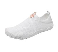 Scarpe da ginnastica da donna larghe da donna, leggere, per escursionismo, passeggiate, spiaggia, sport all'aria aperta, avventura, corsa, scarpe da ginnastica, bianco, 41.5 EU