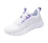 Scarpe da ginnastica da donna, leggere, alla moda, per il tempo libero, per la corsa su strada, traspiranti, per il fitness, il jogging, il comfort, bianco, 42 EU