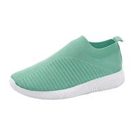 Scarpe da ginnastica da donna leggere e traspiranti, in memory foam, con supporto per arco plantare, facili da chiudere, vestibilità larga, comode, casual, senza lacci, mocassini, Verde menta, 36.5 EU