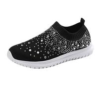 Scarpe da ginnastica da donna, leggere, traspiranti, da corsa, da infermiera, da lavoro, in morbida rete, per palestra, allenamento, casual, nordic walking, comode, da esterno, Nero , 37.5 EU