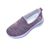 Scarpe da ginnastica da donna, leggere, traspiranti, sportive, comode, casual, in rete, slip on shoes, atletica, corsa, jogging, camminare, camminare, viola, 38 EU