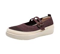Scarpe da ginnastica da donna, modello Mary Jane, in rete, traspiranti, estive, caffè, 42 EU