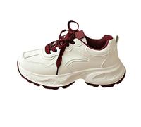 Scarpe da ginnastica da donna, per aumentare l'altezza, scarpe da corsa, scarpe da ginnastica bianche, traspiranti, leggere, tinta unita, antiscivolo, ammortizzanti, taglie 36-41, Colore: rosso, 38 EU