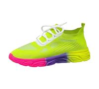 Scarpe da ginnastica da donna per festival, comode, leggere, da corsa, per il tempo libero, da donna, con plateau e con piedi larghi, per il fitness, per la corsa, per il costume tradizionale, verde