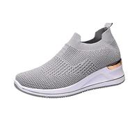 Scarpe da ginnastica da donna, per il tempo libero, da donna, slipon, comode, scarpe da ginnastica, traspiranti, leggere, tinta unita, scarpe da corsa unisex, grigio., 41 EU
