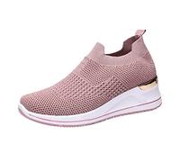 Scarpe da ginnastica da donna, per il tempo libero, da donna, slipon, comode, scarpe da ginnastica, traspiranti, leggere, tinta unita, scarpe da corsa unisex, Colore: rosa., 41 EU