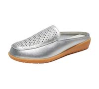 Scarpe da ginnastica da donna, piatte e leggere, in rete, comode, casual, comode, eleganti, alla moda, per il tempo libero, per tutti i giorni, argento, 39 EU