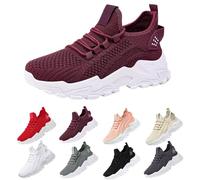 Scarpe da ginnastica da donna, scarpe da corsa con tessuto a mosca con cuscinetto ad aria cava e supporto per arco plantare, leggere, traspiranti, antiscivolo, con cuscino sportivo, per palestra