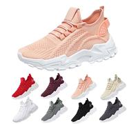 Scarpe da ginnastica da donna, scarpe da corsa con tessuto a mosca con cuscinetto ad aria cava e supporto per arco plantare, leggere, traspiranti, antiscivolo, con cuscino sportivo, per palestra