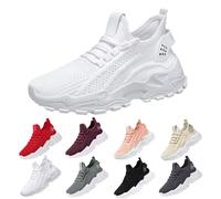 Scarpe da ginnastica da donna, scarpe da corsa con tessuto a mosca con cuscinetto ad aria cava e supporto per arco plantare, leggere, traspiranti, antiscivolo, con cuscino sportivo, per palestra