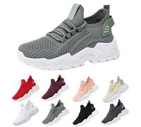 Scarpe da ginnastica da donna, scarpe da corsa con tessuto a mosca con cuscinetto ad aria cava e supporto per arco plantare, leggere, traspiranti, antiscivolo, con cuscino sportivo, per palestra