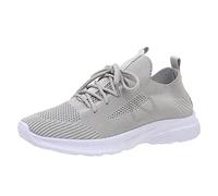 Scarpe da ginnastica da donna, scarpe sportive da donna, per palestra, corsa, traspiranti, alla moda, con lacci, antiscivolo, unisex, con suola spessa, comode, grigio., 41 EU