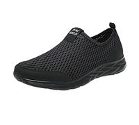 Scarpe da ginnastica da donna, scarpe sportive da donna, slipon, traspiranti, morbide, comode, tinta unita, leggere, da jogging, antiscivolo, estive, Nero , 41 EU
