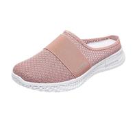 Scarpe da ginnastica da donna semiaperte, in gomma, chiuse, traspiranti, comode da camminare, in rete perforata, comode, Colore: rosa., 42 EU