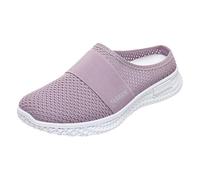 Scarpe da ginnastica da donna semiaperte, in gomma, chiuse, traspiranti, comode da camminare, in rete perforata, comode, Lilla, 36 EU