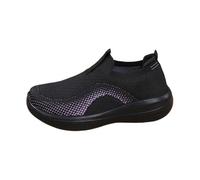 Scarpe da ginnastica da donna senza lacci, in maglia, traspiranti, casual, leggere, per camminare, comode per tutti i giorni, con sottili dettagli a onde, A, 37 EU