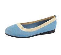 Scarpe da ginnastica da donna, senza lacci, per il tempo libero, suola morbida, comode, per attività all'aperto, colore a blocchi di colore, alla moda, traspiranti, blu cielo, 38 EU