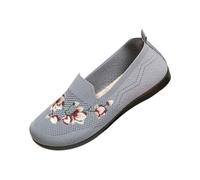 Scarpe da ginnastica da donna senza lacci, traspiranti, suola morbida, ortopediche, scarpe da ginnastica leggere e casual, Grigio, 38 EU