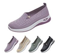 Scarpe da ginnastica da donna senza lacci, vestibilità larga, ortopediche, comode, da corsa, con memory foam, in rete traspirante, supporto per arco plantare con suola morbida, scarpe da tennis