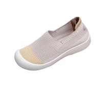 Scarpe da ginnastica da donna senza mani, leggere, da allenamento, antiscivolo, comode, traspiranti, in maglia, mocassini in rete, casual, alla moda, cachi, 39.5 EU