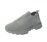 Scarpe da ginnastica da donna, slip-on, a piattaforma, leggere, da jogging, da tennis, comode da corsa, per il tempo libero, da lavoro, in memory foam, grigio., 39 EU