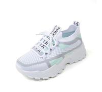 Scarpe da ginnastica da donna, stile retrò, scarpe da ginnastica nere, blu e bianco, da donna, alla moda e atletica, scarpe da ginnastica da donna, colore nero, piatta, 48, grigio con plateau bianco