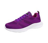 Scarpe da ginnastica da donna traspiranti, scarpe sportive da donna, leggere, morbide, comode da corsa, tinta unita, per il tempo libero, antiscivolo, resistenti all'abrasione, da trekking, Lilla, 41