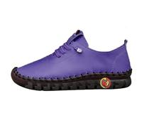Scarpe da ginnastica da donna, vestibilità larga, in pelle traspirante, casual, antiscivolo, impermeabili, per sport all'aperto, con lacci, morbide, ortopediche, con zeppa piatta, comode scarpe per