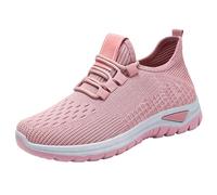 Scarpe da ginnastica da passeggio da donna in rete con cuscino d'aria anti-odore scarpe da passeggio antiscivolo morbide traspiranti da donna estive leggere casual in memory foam calzature, rosa, 39.5
