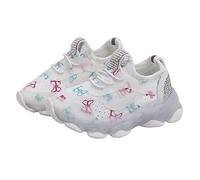 Scarpe da ginnastica da ragazza con design a farfalla, effetti luminosi a LED per attivi, bianco, 23.5 EU