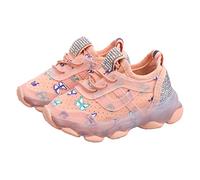 Scarpe da ginnastica da ragazza con design a farfalla, effetti luminosi a LED per attivi, Colore: rosa., 24.5 EU