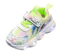 Scarpe da ginnastica da ragazza, con lacci, in rete, casual, per la prima estate, per attività all'aperto, morbide, traspiranti, sportive, per la scuola, Verde, 36 2/3 EU