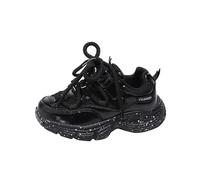 Scarpe da ginnastica da ragazza, leggere, traspiranti, per tutto il giorno, comode, antiscivolo, comode, leggere, da corsa, per attività all'aperto, da jogging, Nero , 33 EU