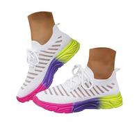 Scarpe da ginnastica da uomo alla moda con lacci, leggere, comode, per camminare, correre, traspiranti, ortopediche, con suola colorata, antiscivolo, per il tempo libero, scarpe estive per attività