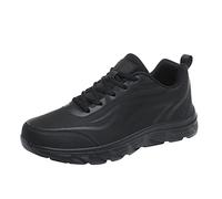 Scarpe da ginnastica da uomo antiscivolo, con suola morbida imbottita, colore nero, con lacci, leggere, facili da chiudere, per atletica, palestra, fitness, jogging, camminate, Nero , 40 2/3 EU