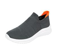 Scarpe da ginnastica da uomo antiscivolo in rete traspirante, leggere, sportive, comode, antiscivolo, casual, mocassini sportivi quotidiani, Grigio, 44 EU
