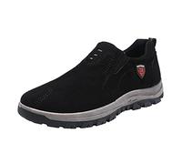Scarpe da ginnastica da uomo, antiscivolo, leggere, da trekking, traspiranti, comode, con suola piatta, per il tempo libero, corsa, camminata, extra larghe, Nero , 39 EU