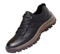 Scarpe da ginnastica da uomo, casual, in pelle, da camminata, per tutti i giorni, Nero , 39.5 EU