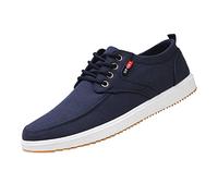 Scarpe da ginnastica da uomo casual in tela, comode, senza lacci, leggere, comode, sportive, classiche con lacci, Blu, 42.5 EU