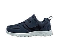 Scarpe da ginnastica da uomo con doppia cinghia, casual, in ecopelle, con gancio e anello, scarpe da ginnastica piatte per tutti i giorni, Blu scuro, 42 EU