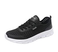 Scarpe da ginnastica da uomo con fodera in rete traspirante, scarpe da corsa morbide imbottite con plantare antiscivolo profonde alette nere, scarpe da ginnastica per montagna, trekking, atletica