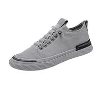 Scarpe da ginnastica da uomo, con lacci, casual, comode, alla moda, con suola in gomma antiscivolo, leggere e traspiranti, punta rinforzata, soletta imbottita, Grigio, 40 EU