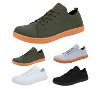 Scarpe da ginnastica da uomo con suola piatta, in rete traspirante, a testa larga, leggere, da lavoro, comode, unisex, per adulti, casual, da lavoro, per giorni feriali, bianco, 39 EU