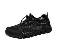 Scarpe da ginnastica da uomo con supporto alla caviglia, scarpe da ginnastica casual da uomo, colore nero, per escursioni all'aperto, camminate, scarpe da ginnastica in rete traspirante, con lacci