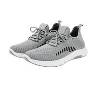 Scarpe da ginnastica da uomo con zeppa piatta, in rete traspirante, stile casual, con supporto per arco plantare, scarpe ortopediche con morbido cuscino spesso, con lacci, scarpe da corsa basse
